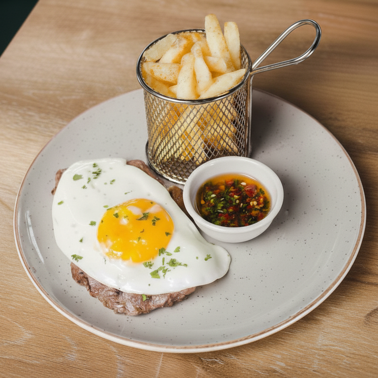 Steak, Egg, and Chips