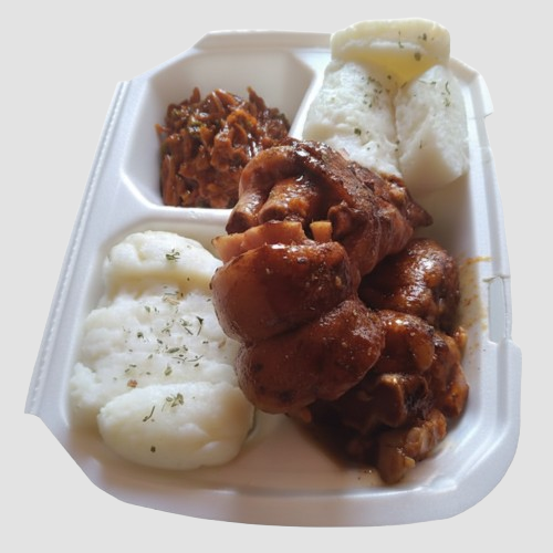 Nqina (Pork Trotters) Plate with Pap